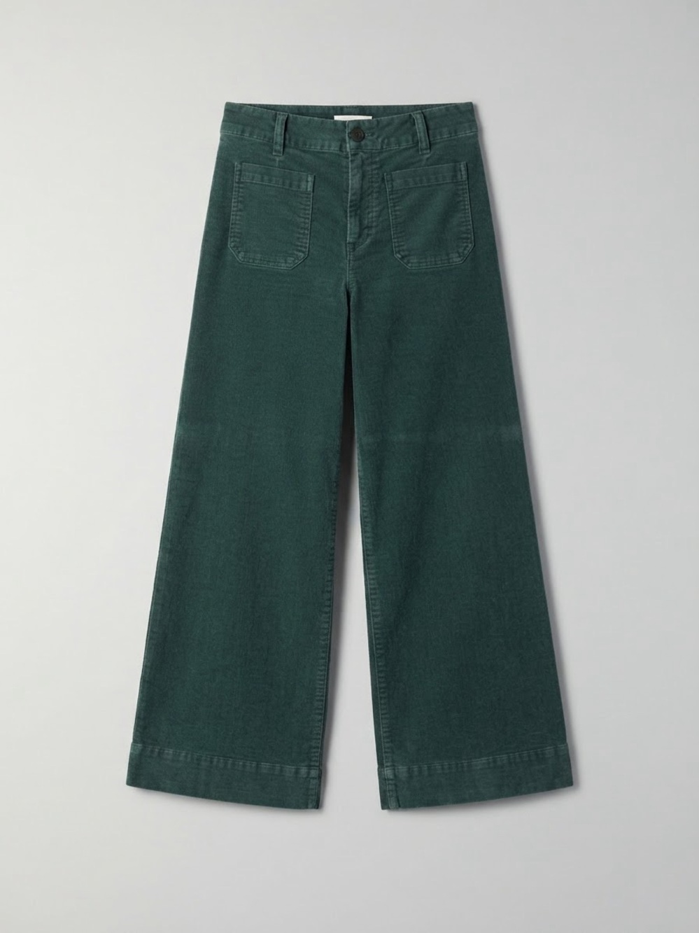 Dear John Y2K Green Corduroy Wide Leg Patch Pocket Pants Size 29 Mineral Wash
